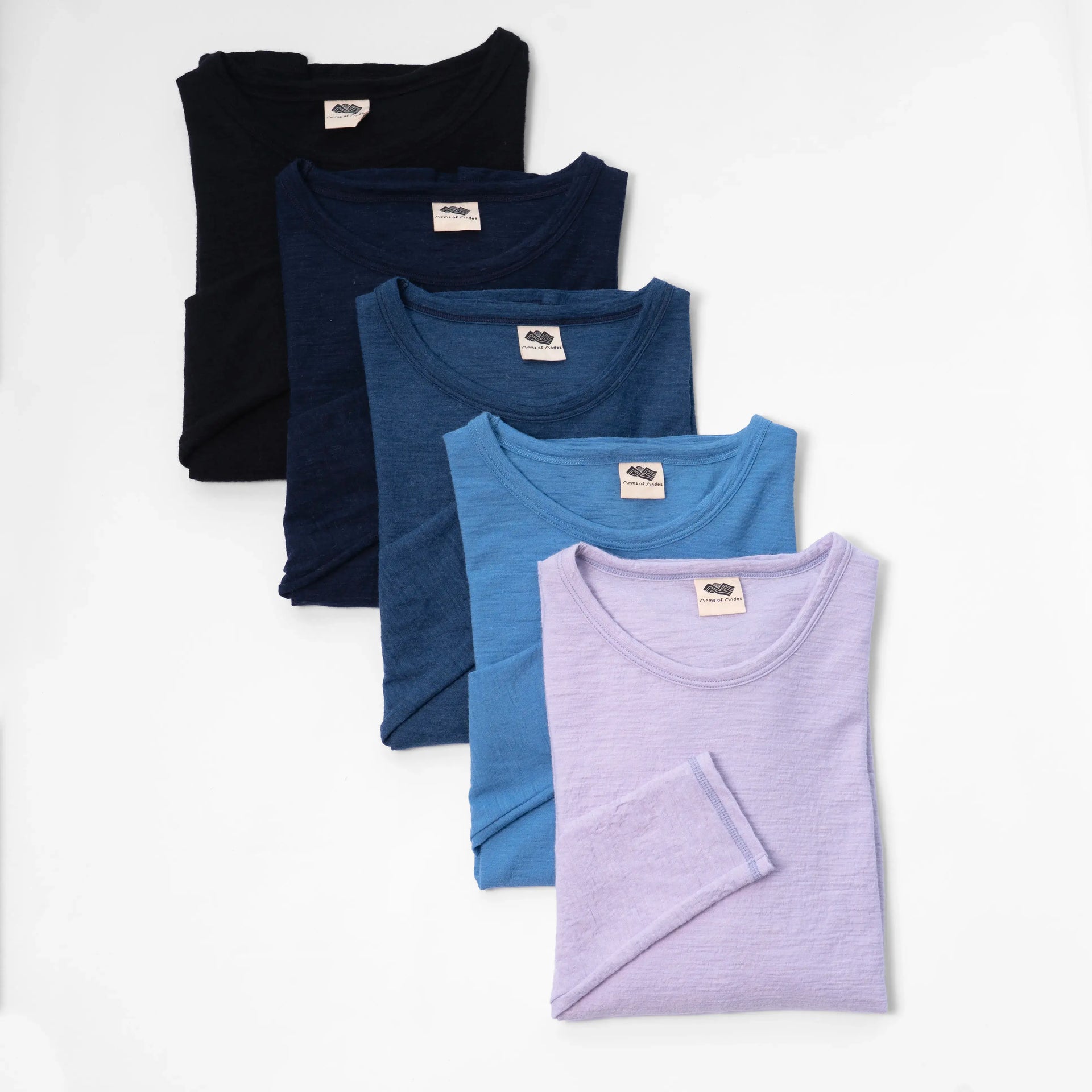 5 Pack Bundle Alpaca Wool Long Sleeve T Shirt 160 Ultralight