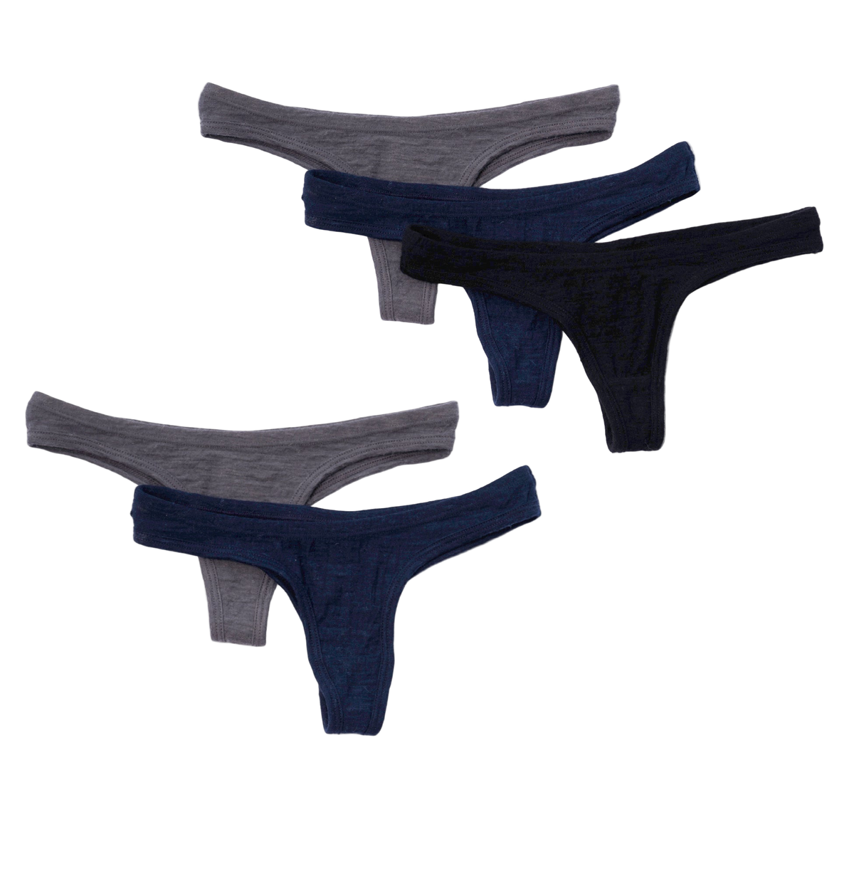 5 Pack Bundle - Women's Alpaca Wool Thong: 160 Ultralight