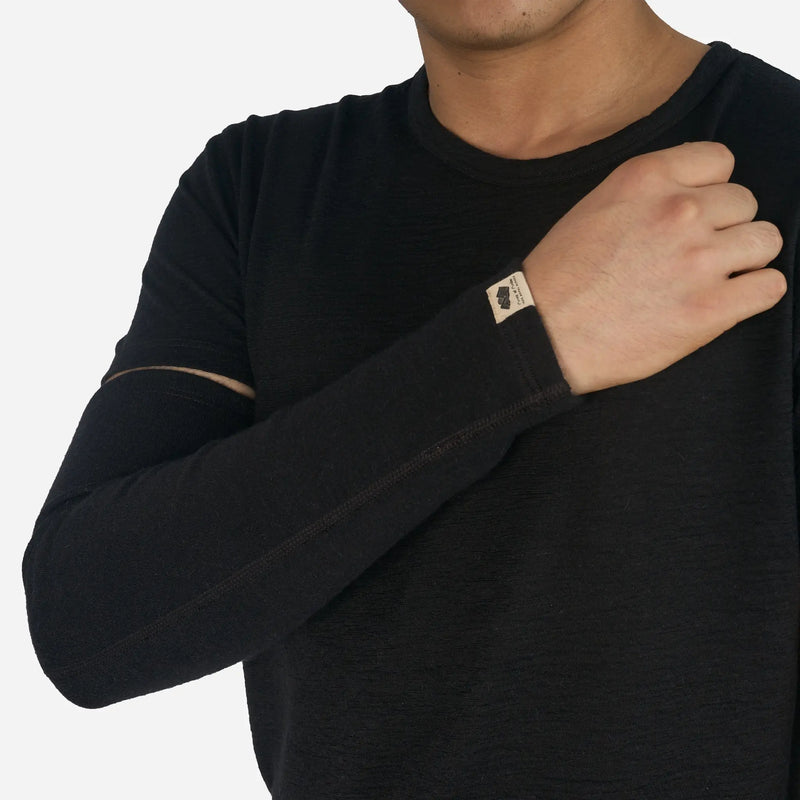 Eco Friendly Alpaca Wool Arm Sleeve 160 Midweight color black