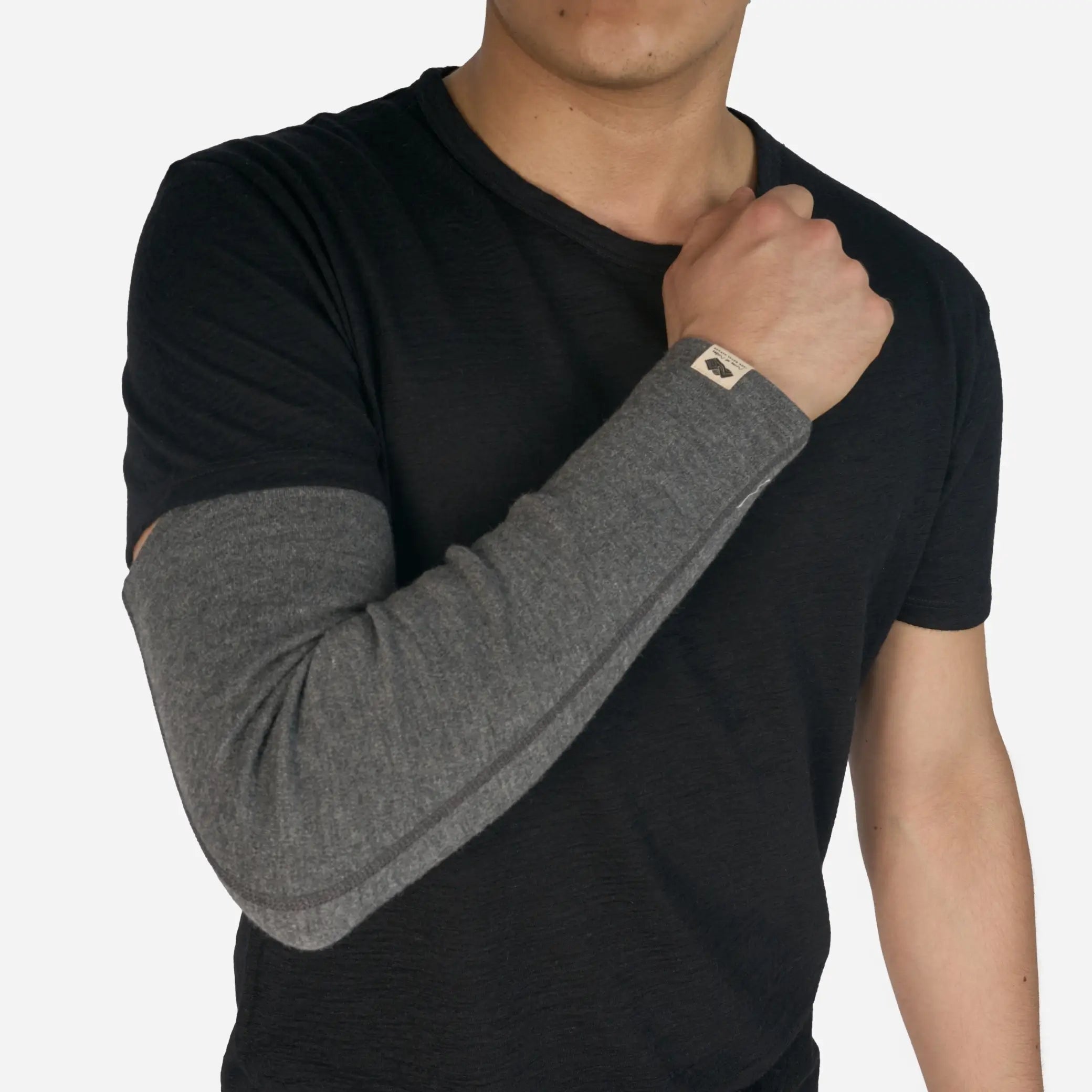 Eco Friendly Alpaca Wool Arm Sleeve 300 Lightweight color gray