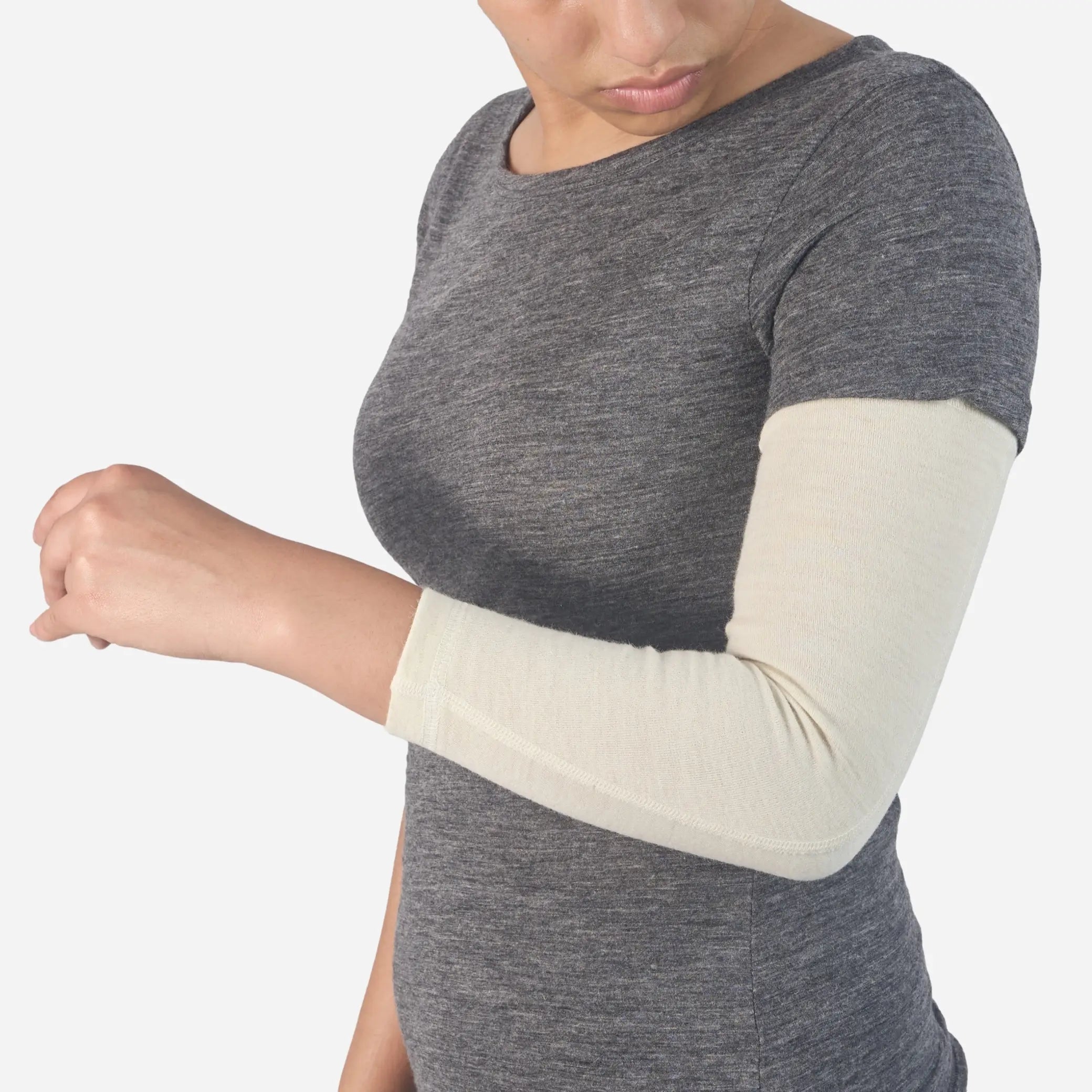 Best Lightweight Alpaca Wool Arm Sleeve 300 Lightweight color Undyed