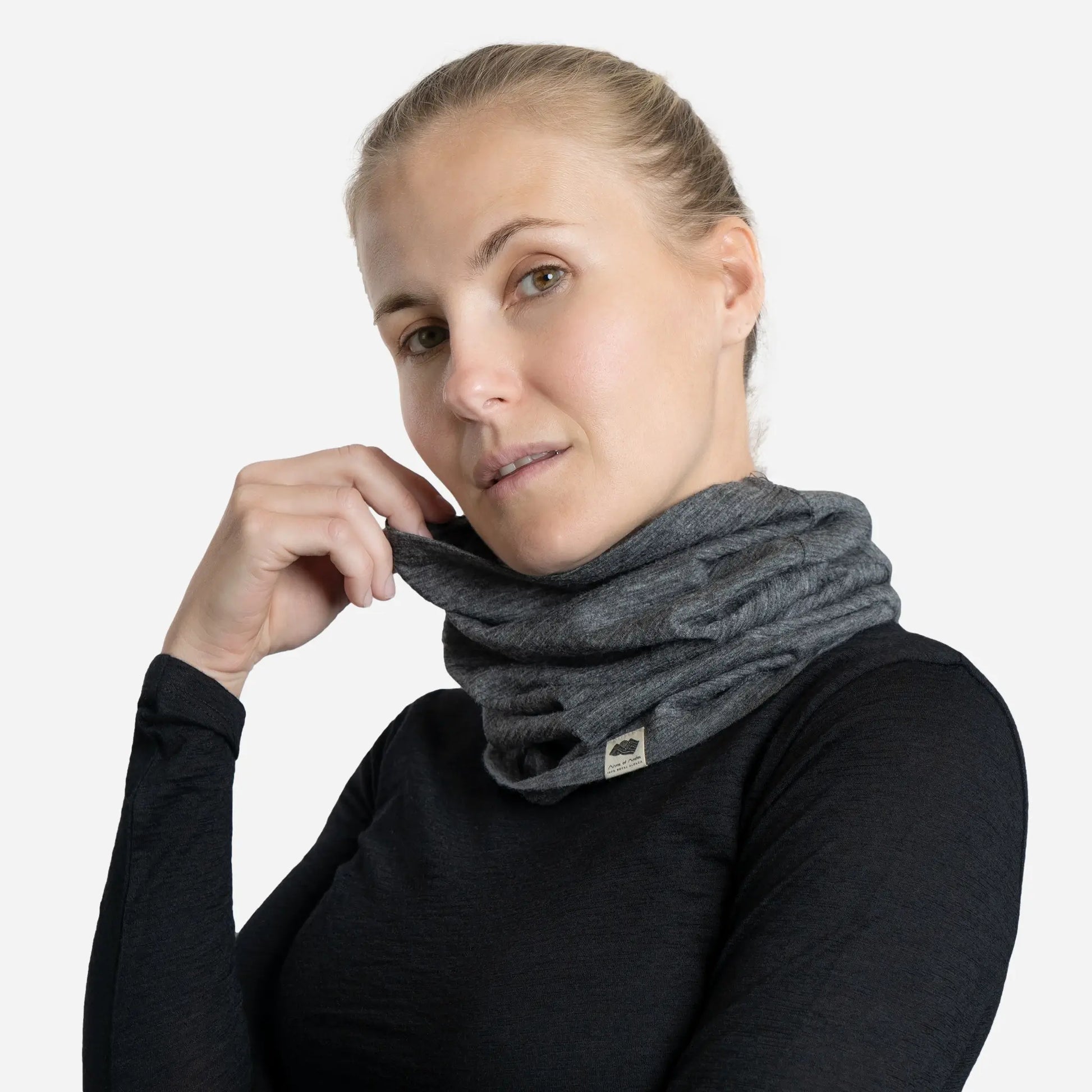 neck gaiter thermal wool ultralight color gray