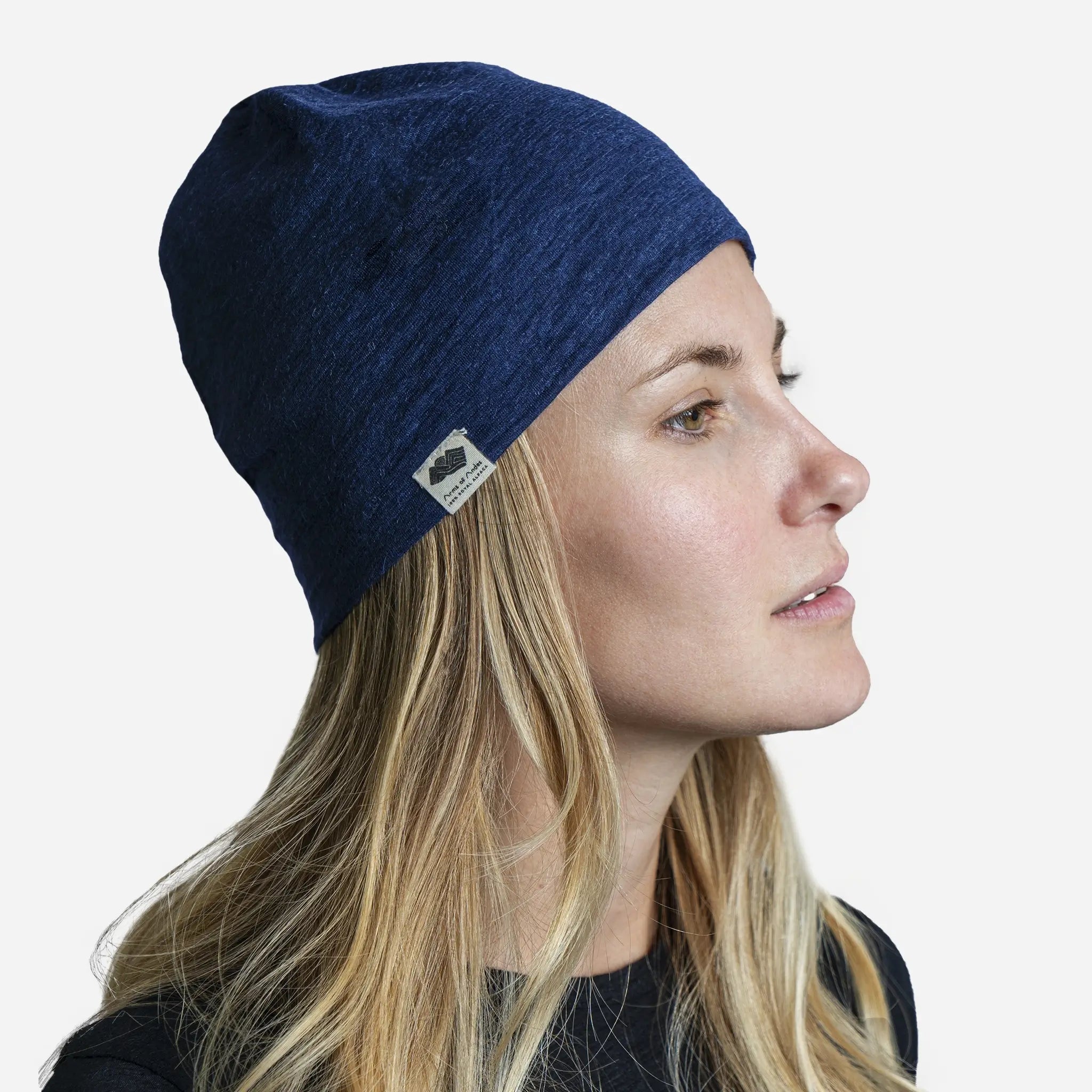 Outdoor Clothing Alpaca Wool Beanie 160 Ultralight color navy blue