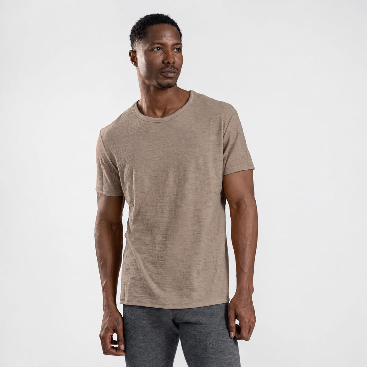 Men's Alpaca Wool T-Shirt: 160 Ultralight Crew Neck