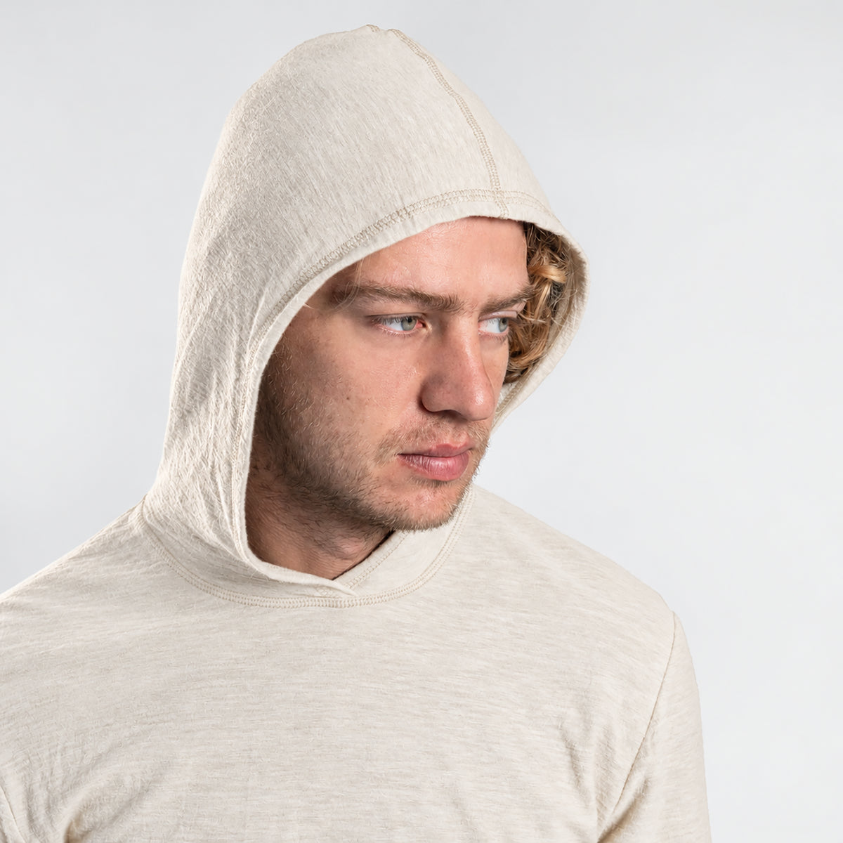 Men's Alpaca Wool Sun Hoodie: 160 Ultralight