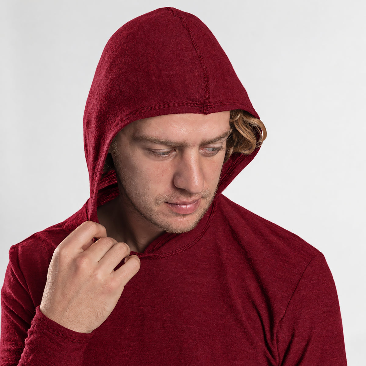 Men's Alpaca Wool Sun Hoodie: 160 Ultralight