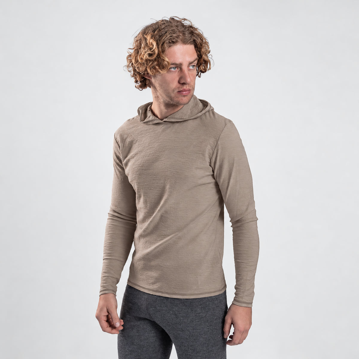 Men's Alpaca Wool Sun Hoodie: 160 Ultralight