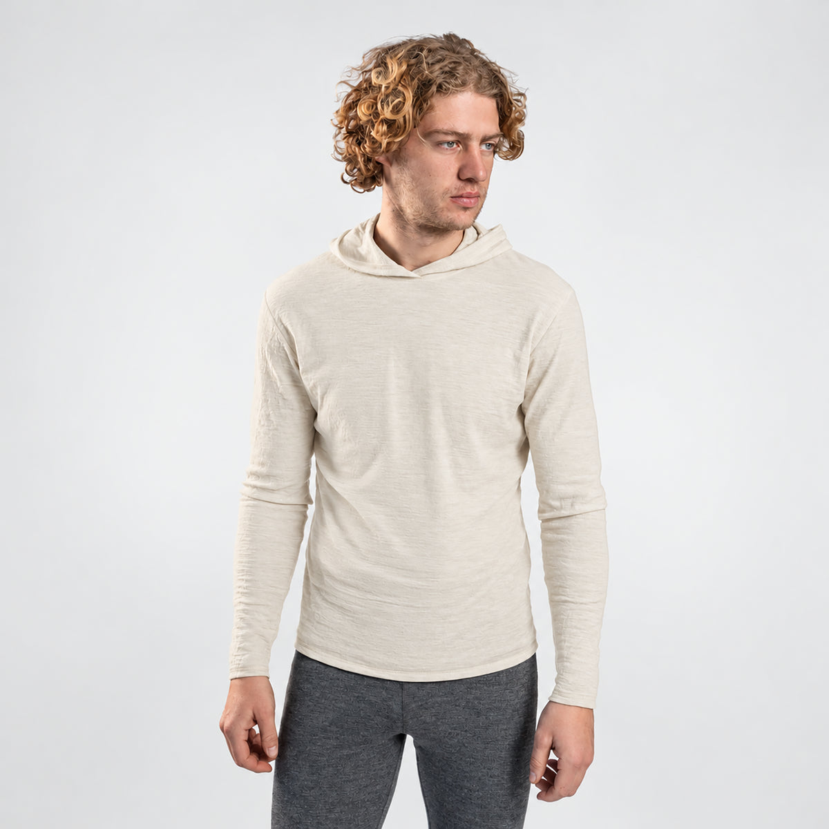 Men's Alpaca Wool Sun Hoodie: 160 Ultralight