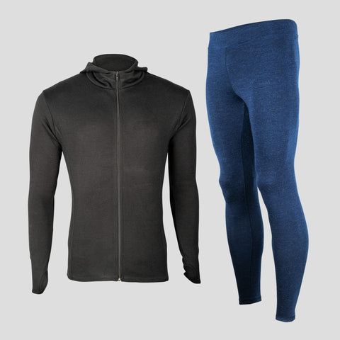 Mix 2 Pack - Men's Jacket/Jacket Hoodie Full-Zip & Leggings: 420 Midweight