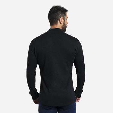 Men's Alpaca Wool Base Layer: 300 Lightweight Half-Zip color black