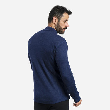 Men's Alpaca Wool Base Layer: 300 Lightweight Half-Zip color navy blue