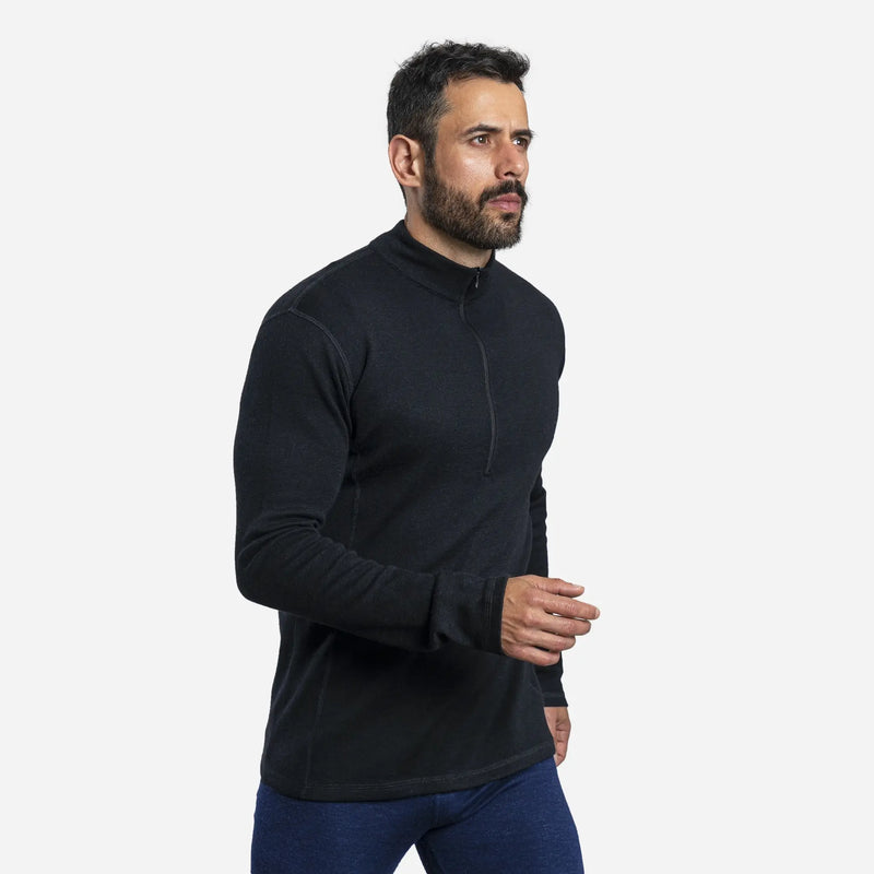 mens ecological baselayer half zip color black