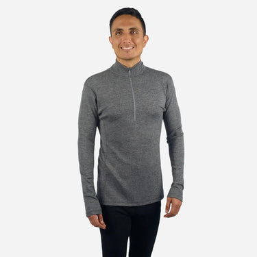 Men's Alpaca Wool Base Layer: 300 Lightweight Half-Zip color gray
