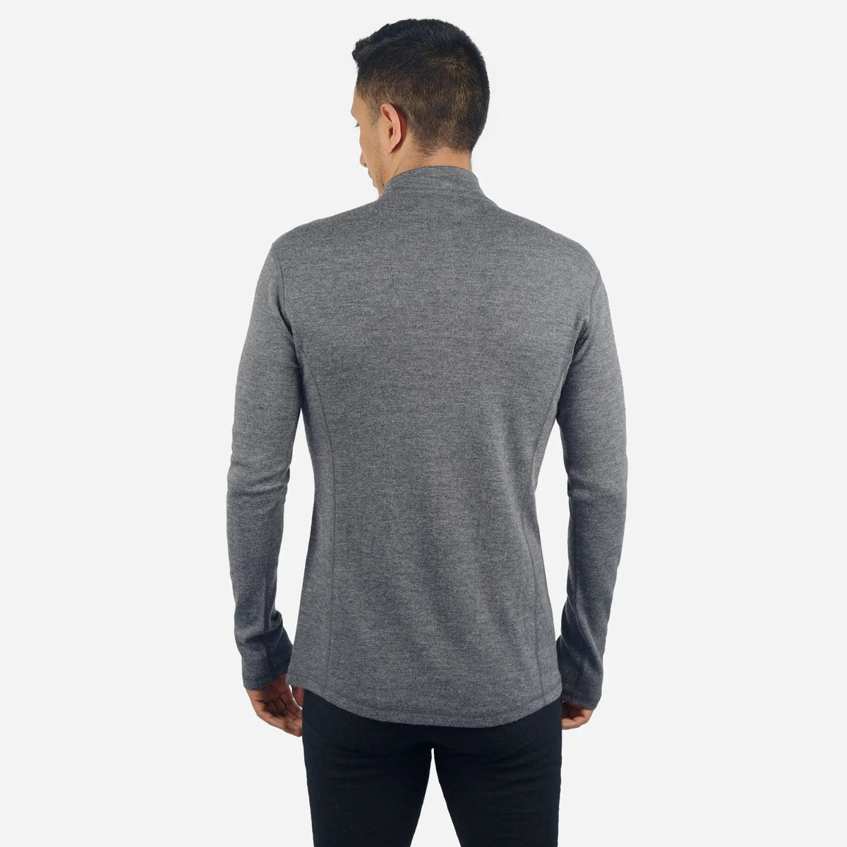 Men's Alpaca Wool Base Layer: 300 Lightweight Half-Zip color gray