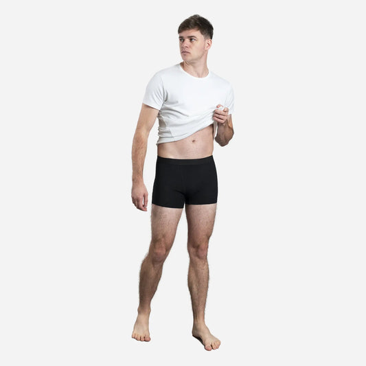 mens eco friendly natural boxer briefs color black