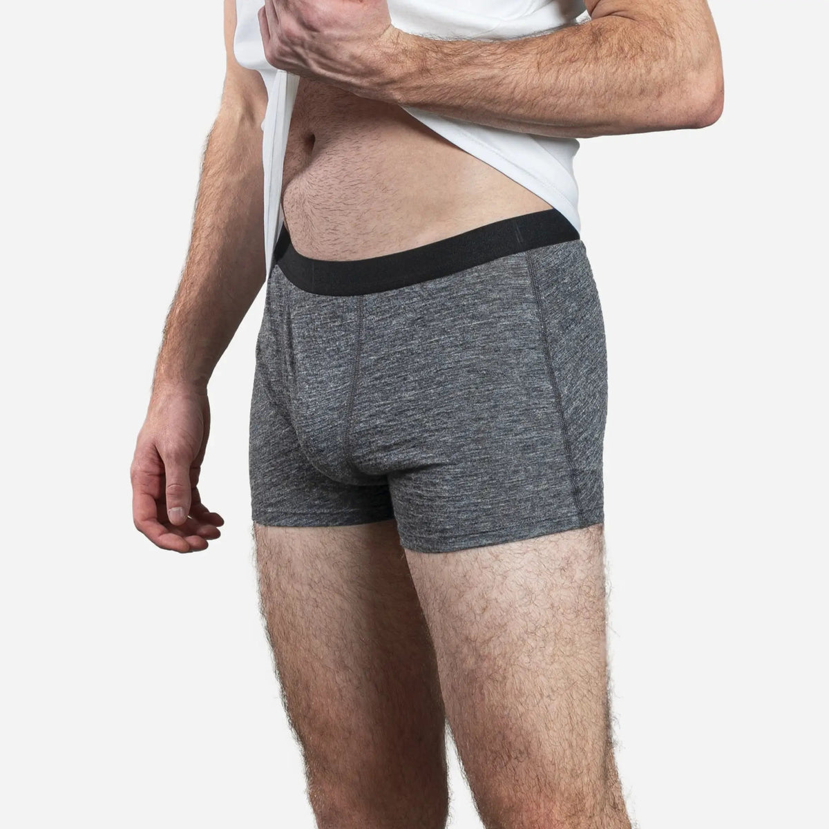 Men's Alpaca Wool Boxer Briefs: 160 Ultralight color Gray
