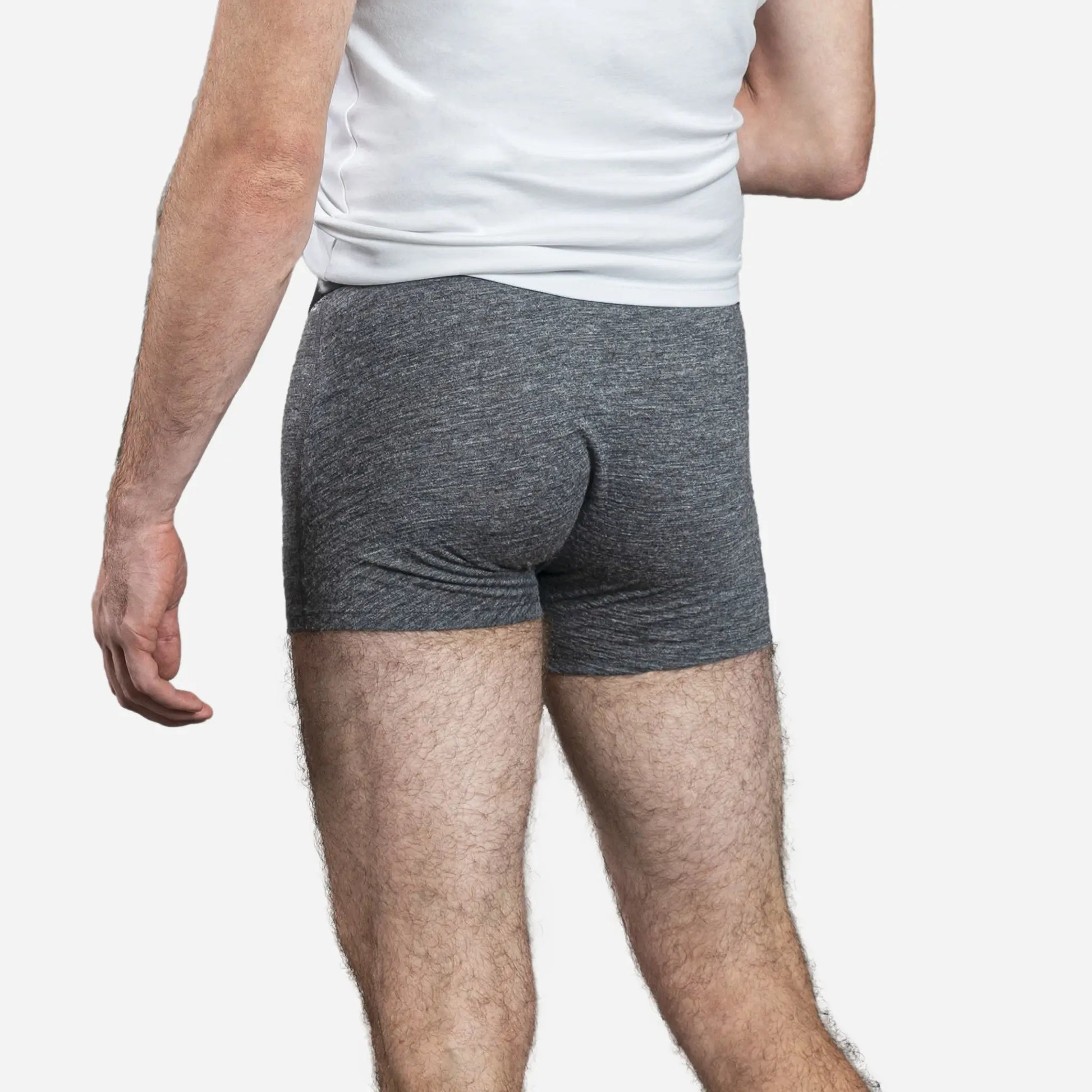 Men's Alpaca Wool Boxer Briefs: 160 Ultralight color gray