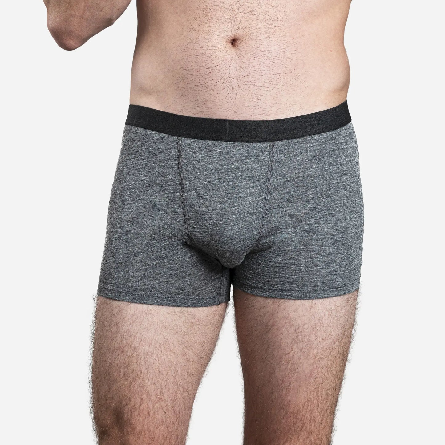 Men's Alpaca Wool Boxer Briefs: 160 Ultralight color gray