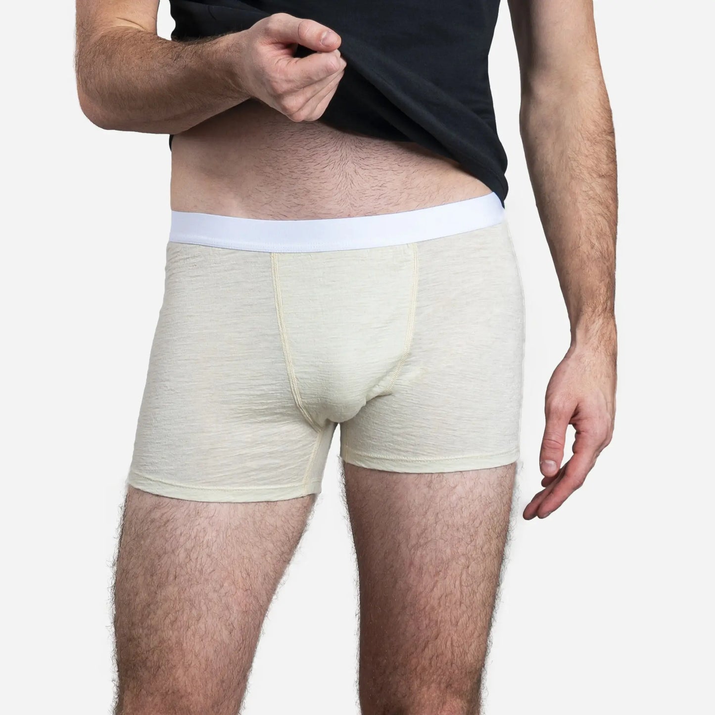 mens highly breathable boxer briefs color natural white