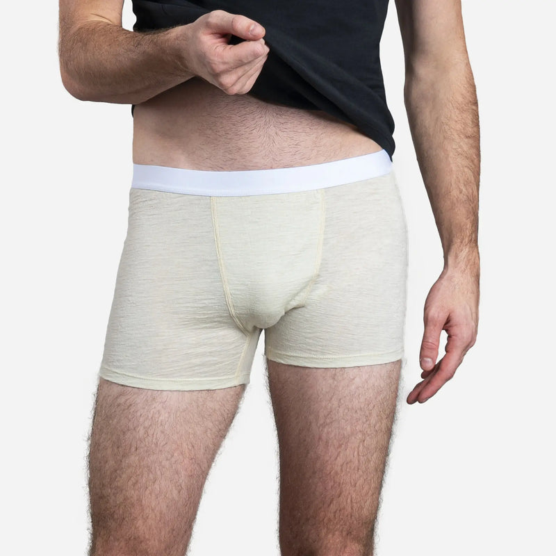 mens highly breathable boxer briefs color Undyed