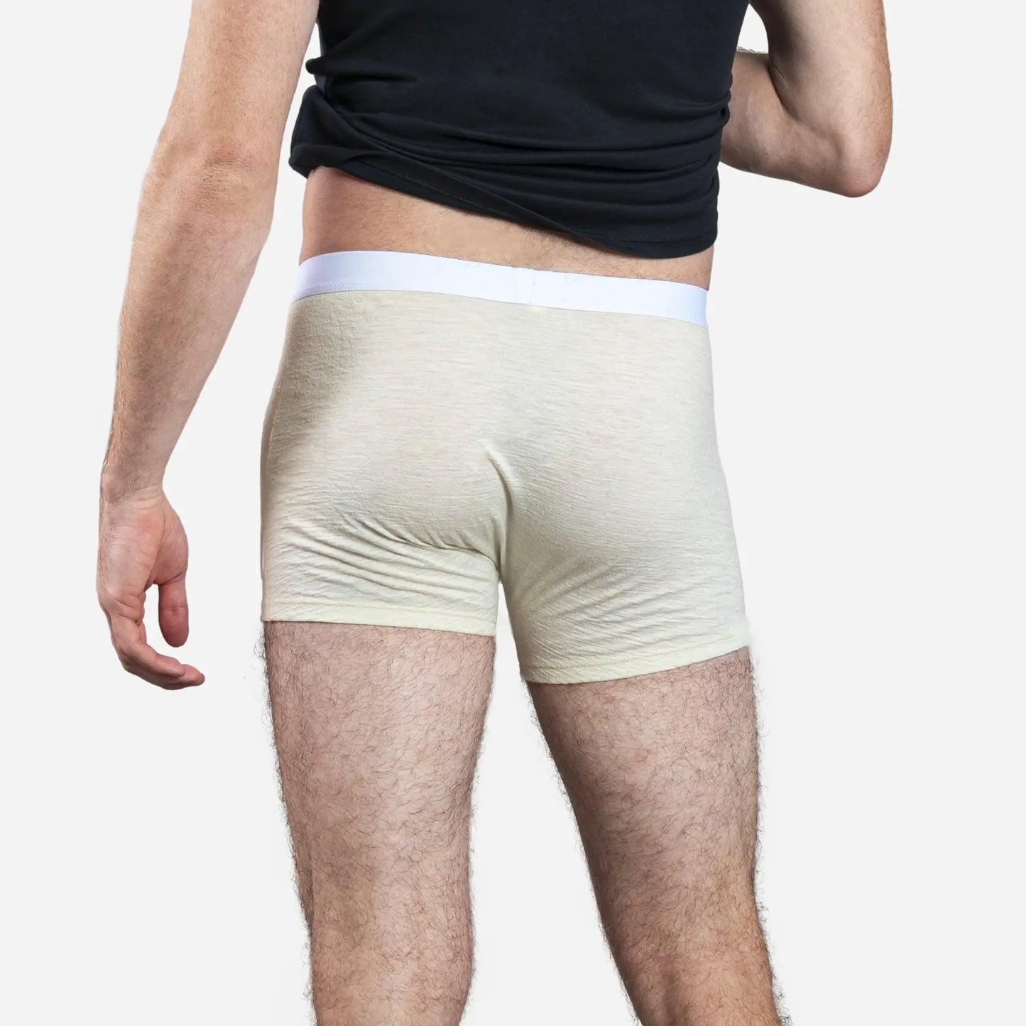 Men's Alpaca Wool Boxer Briefs: 160 Ultralight color Undyed