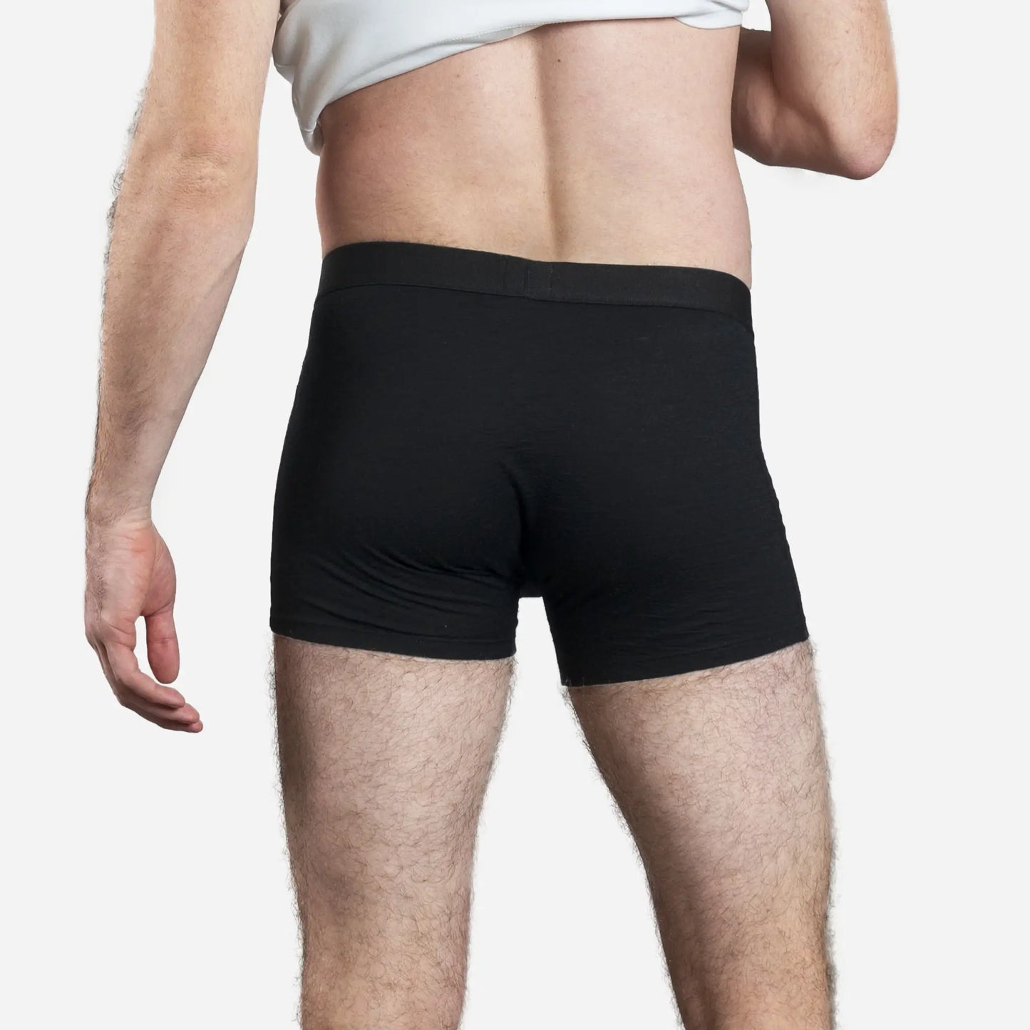 Men's Alpaca Wool Boxer Briefs: 160 Ultralight color black