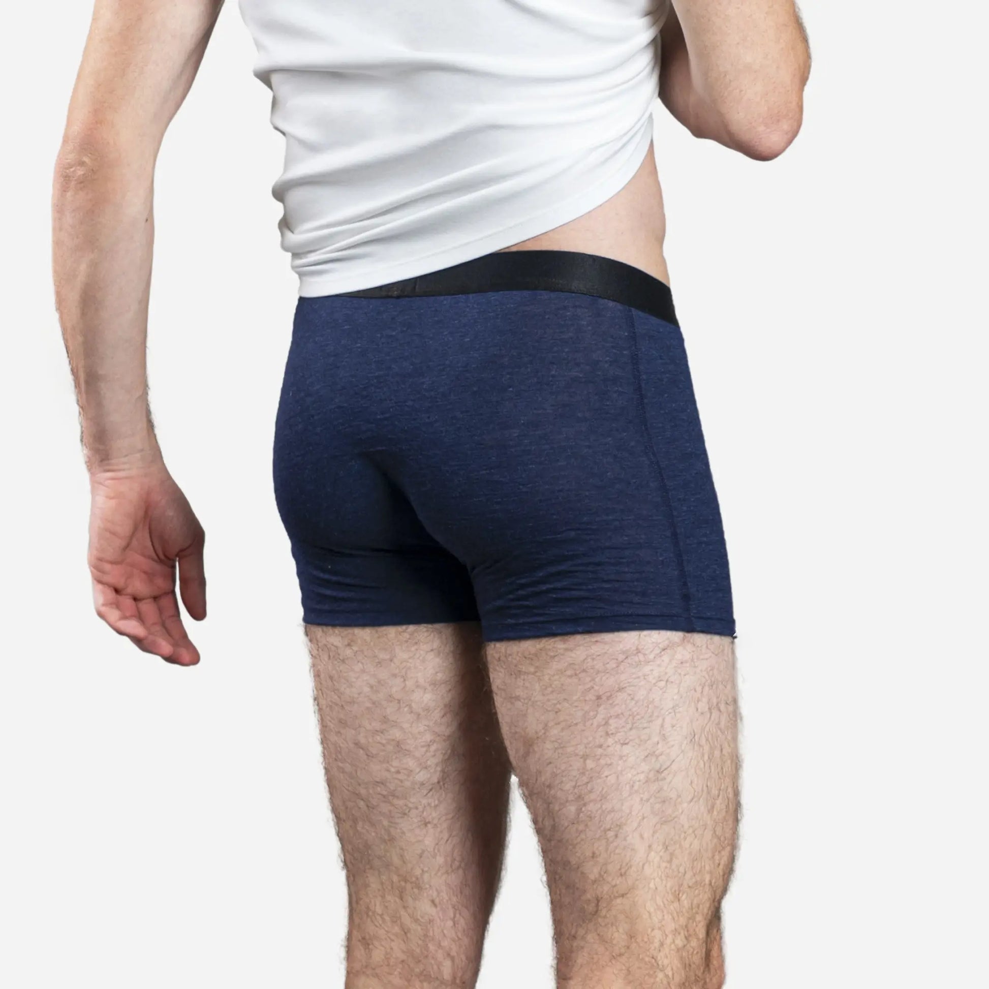 Men's Alpaca Wool Boxer Briefs: 160 Ultralight color navy blue