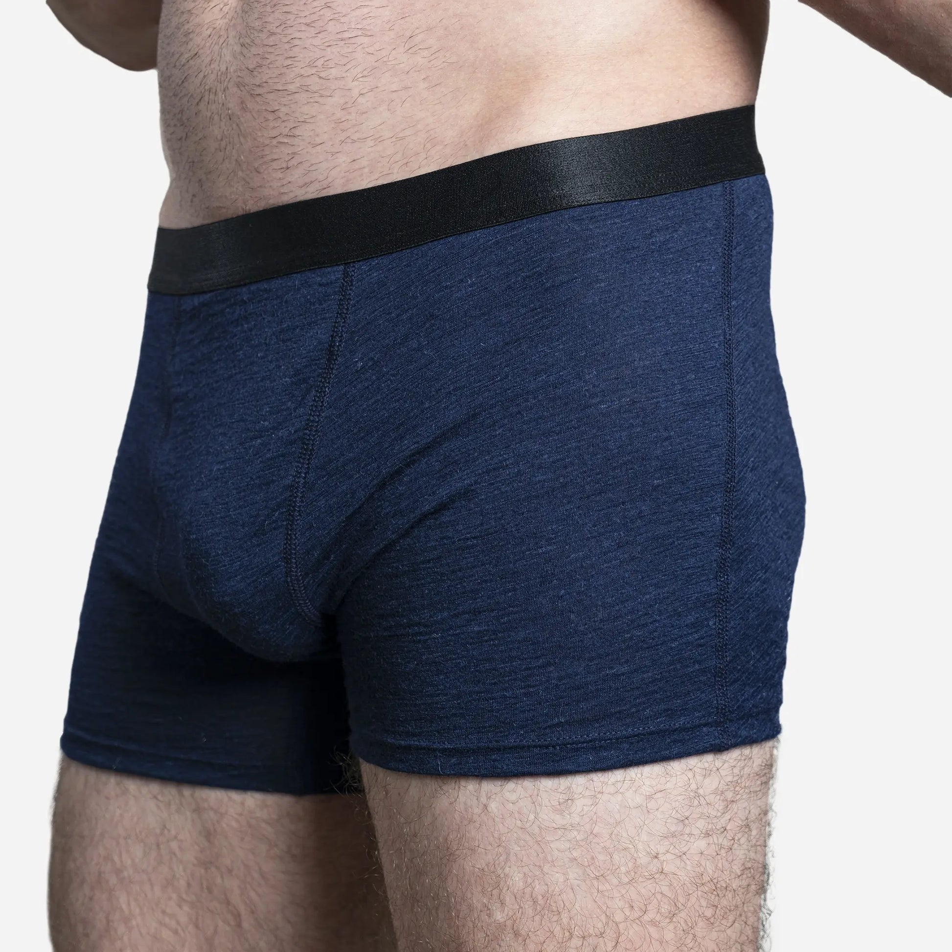 Men's Alpaca Wool Boxer Briefs: 160 Ultralight color navy blue