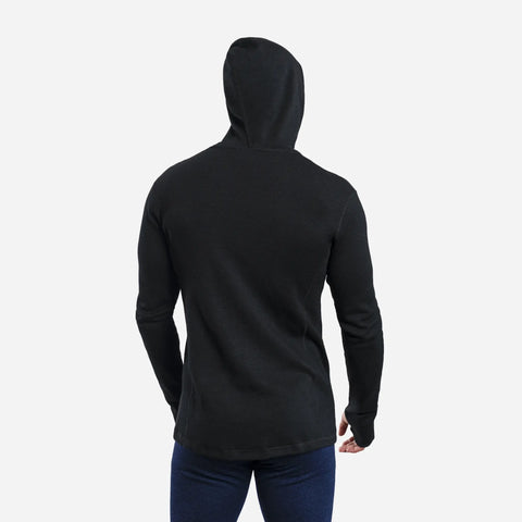 Men's Alpaca Wool Hoodie Jacket: 420 Midweight Full-Zip