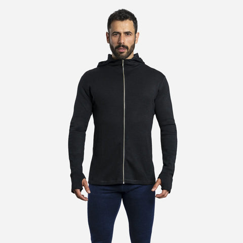 Veste à capuche en laine d'alpaga pour hommes : 420 Midweight Full-Zip