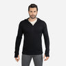 mens wind protection baselayer hoodie halfzip color black