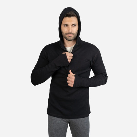 Men's Alpaca Wool Hoodie: 300 Lightweight Half-Zip