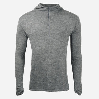 Men's Alpaca Wool Hoodie: 300 Lightweight Half-Zip color gray