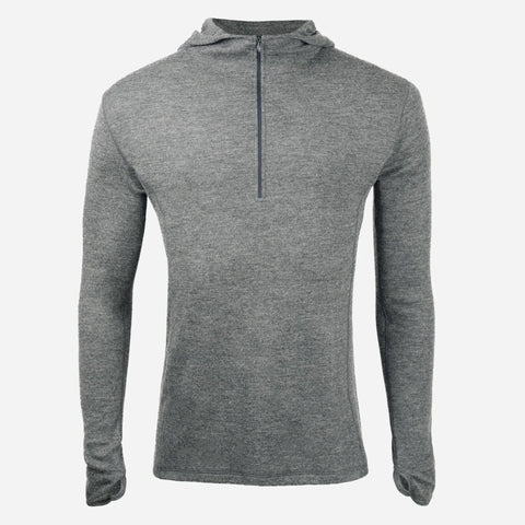 Men's Alpaca Wool Hoodie: 300 Lightweight Half-Zip