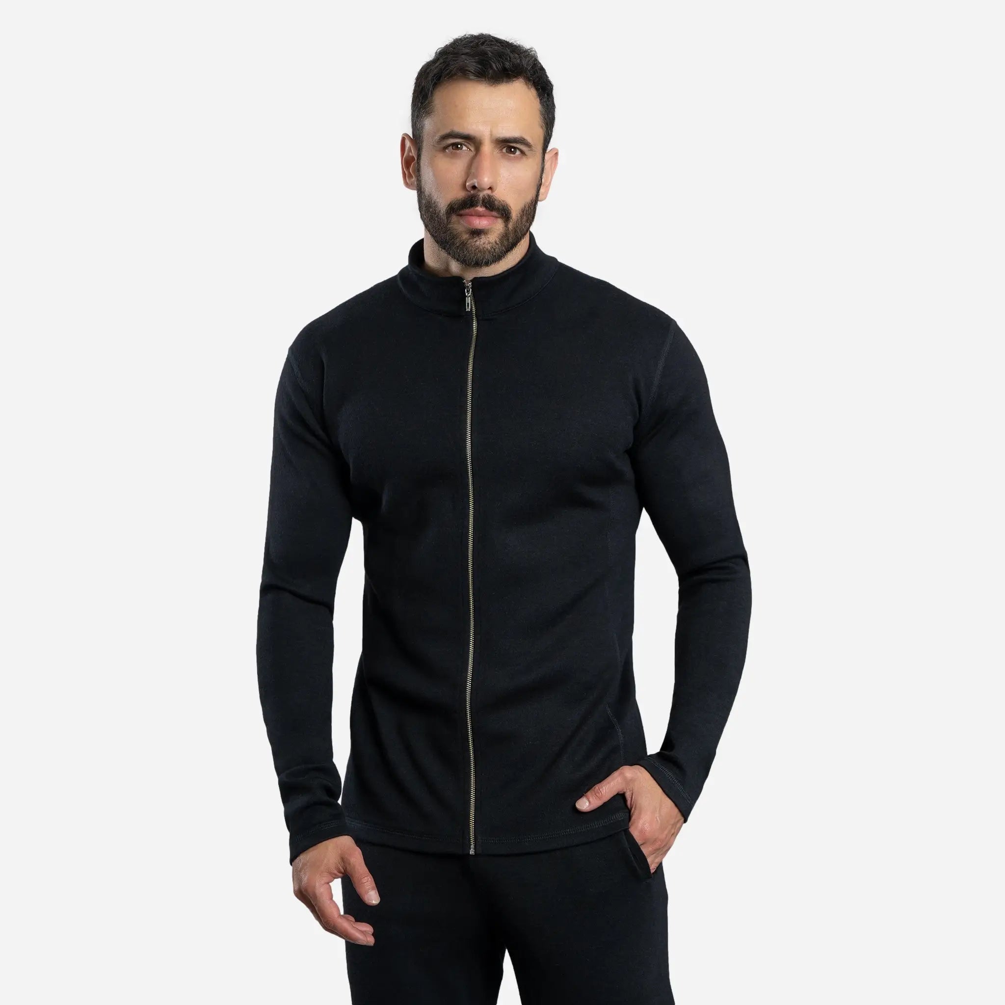 mens adventure jacket full zip color black