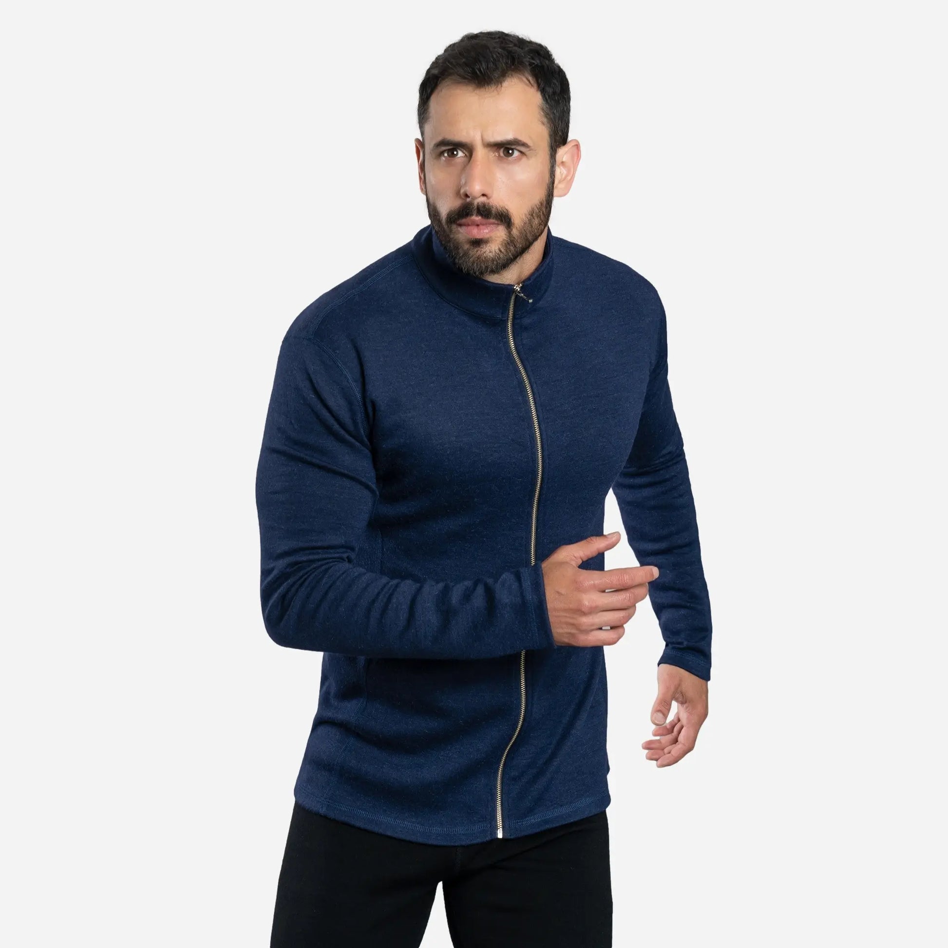 mens temperature regulate jacket full zip color navy blue