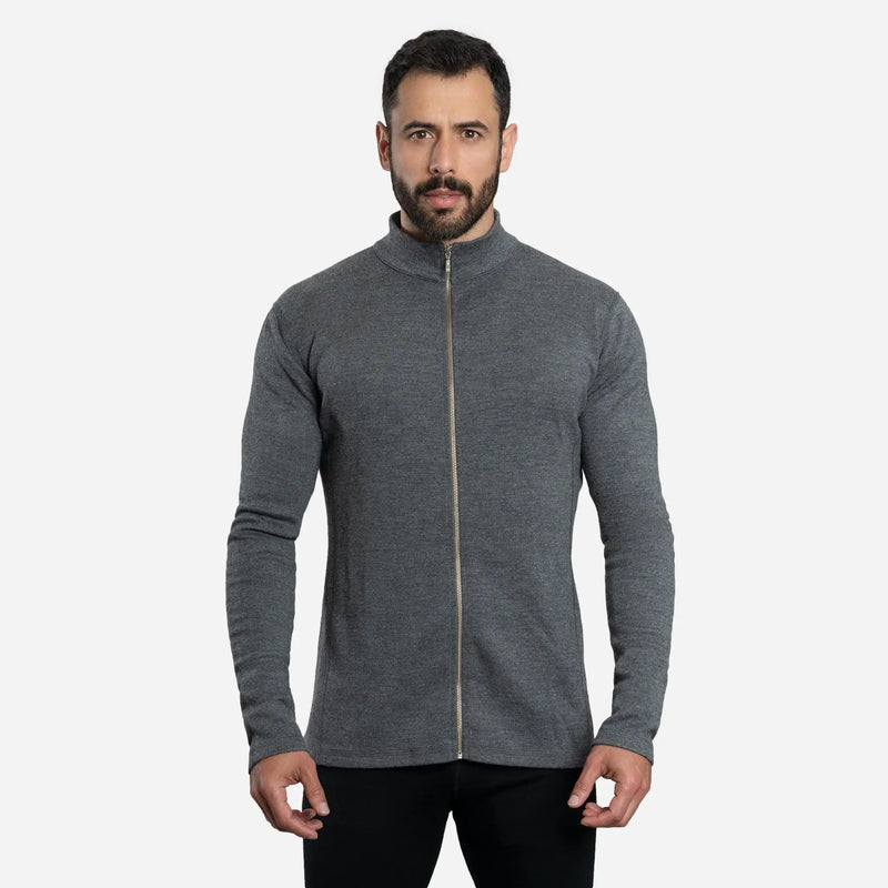 mens eco friendly jacket full zip color gray