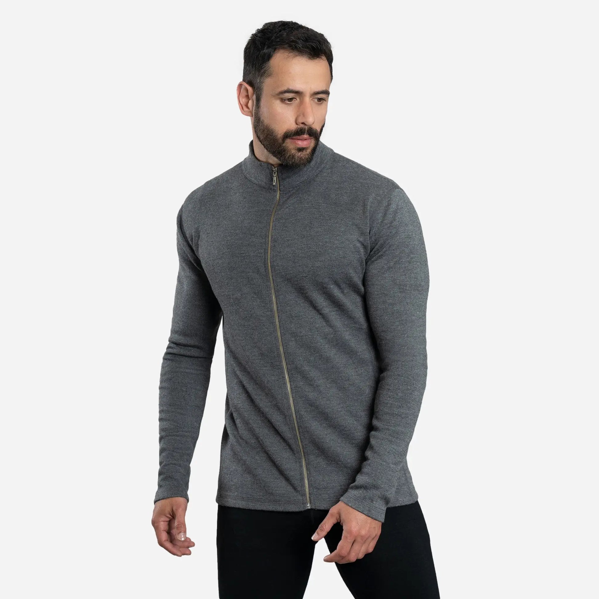 mens warmest jacket full zip color gray