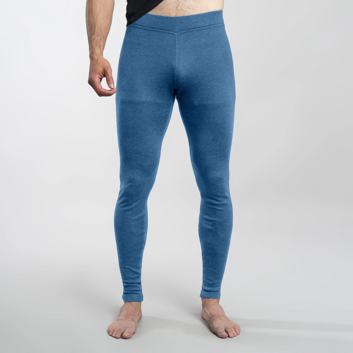 Men's Alpaca Wool Leggings: 300 Lightweight color natural blue