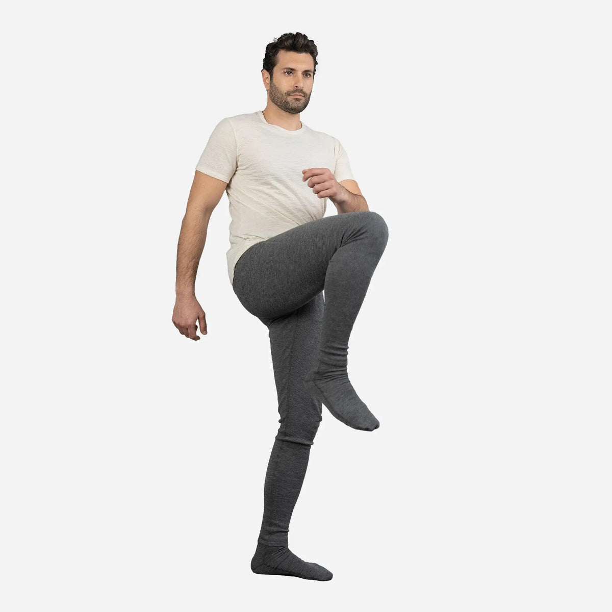 Men's Alpaca Wool Leggings: 300 Lightweight color gray