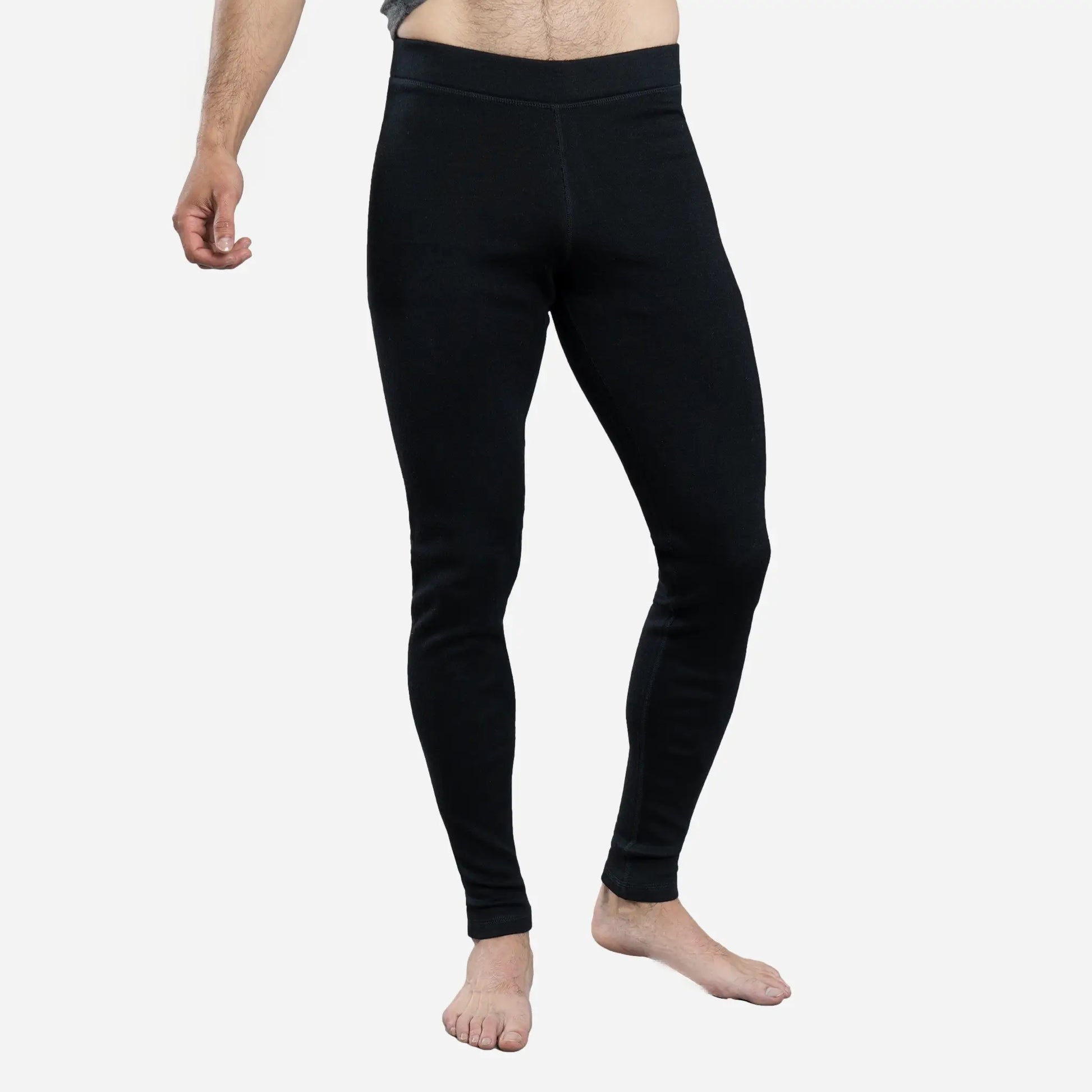 Adventure Mens Alpaca Wool Leggings 300 Lightweight color black