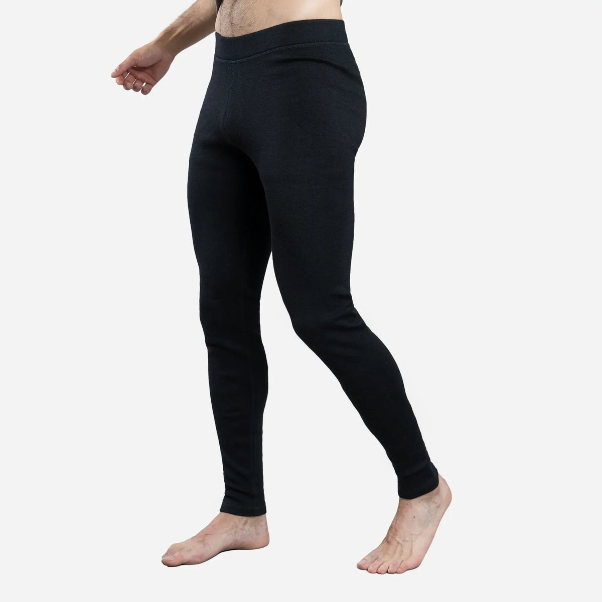 Men's Alpaca Wool Leggings: 300 Lightweight color black