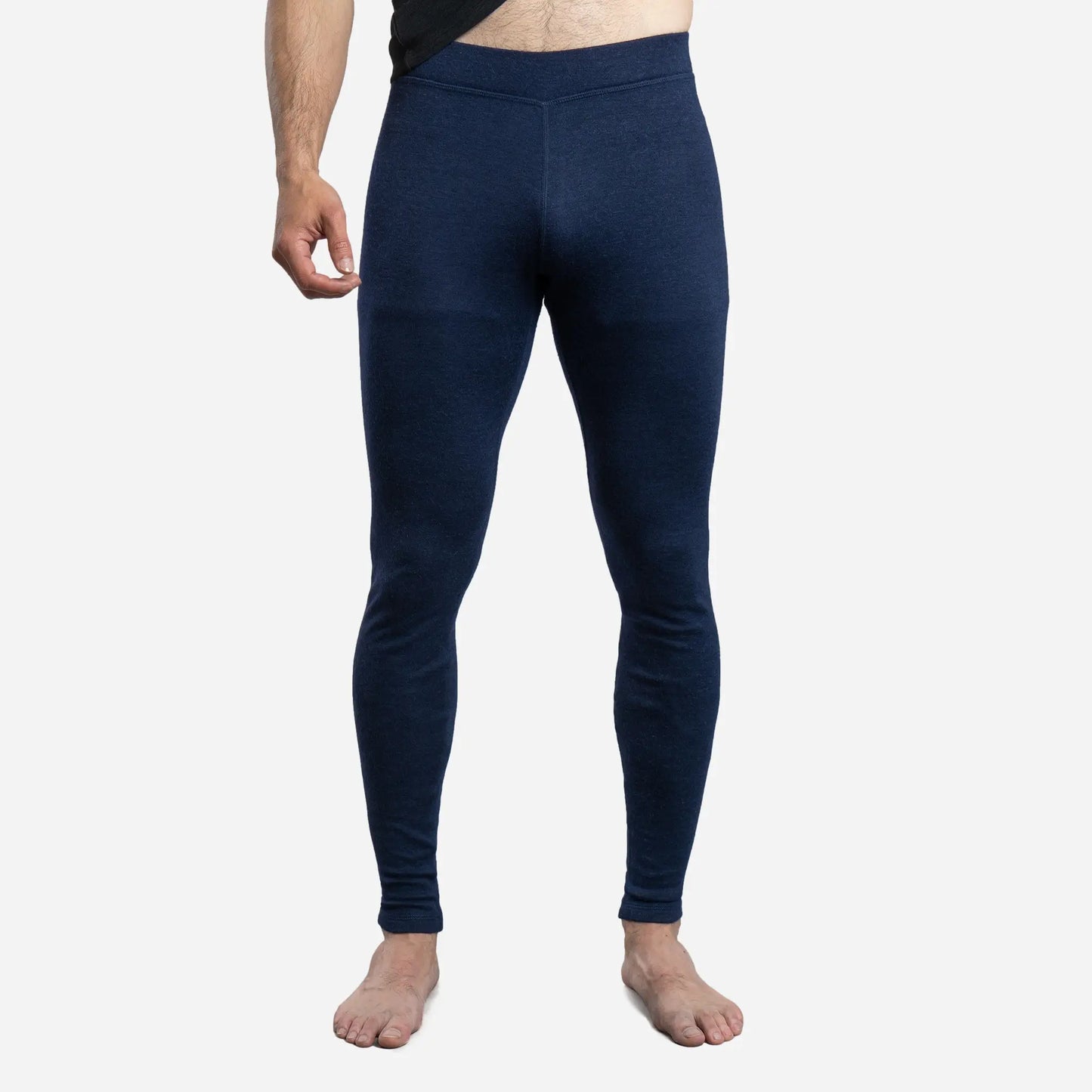 Perfect Travel Mens Alpaca Wool Leggings 300 Lightweight color navy blue