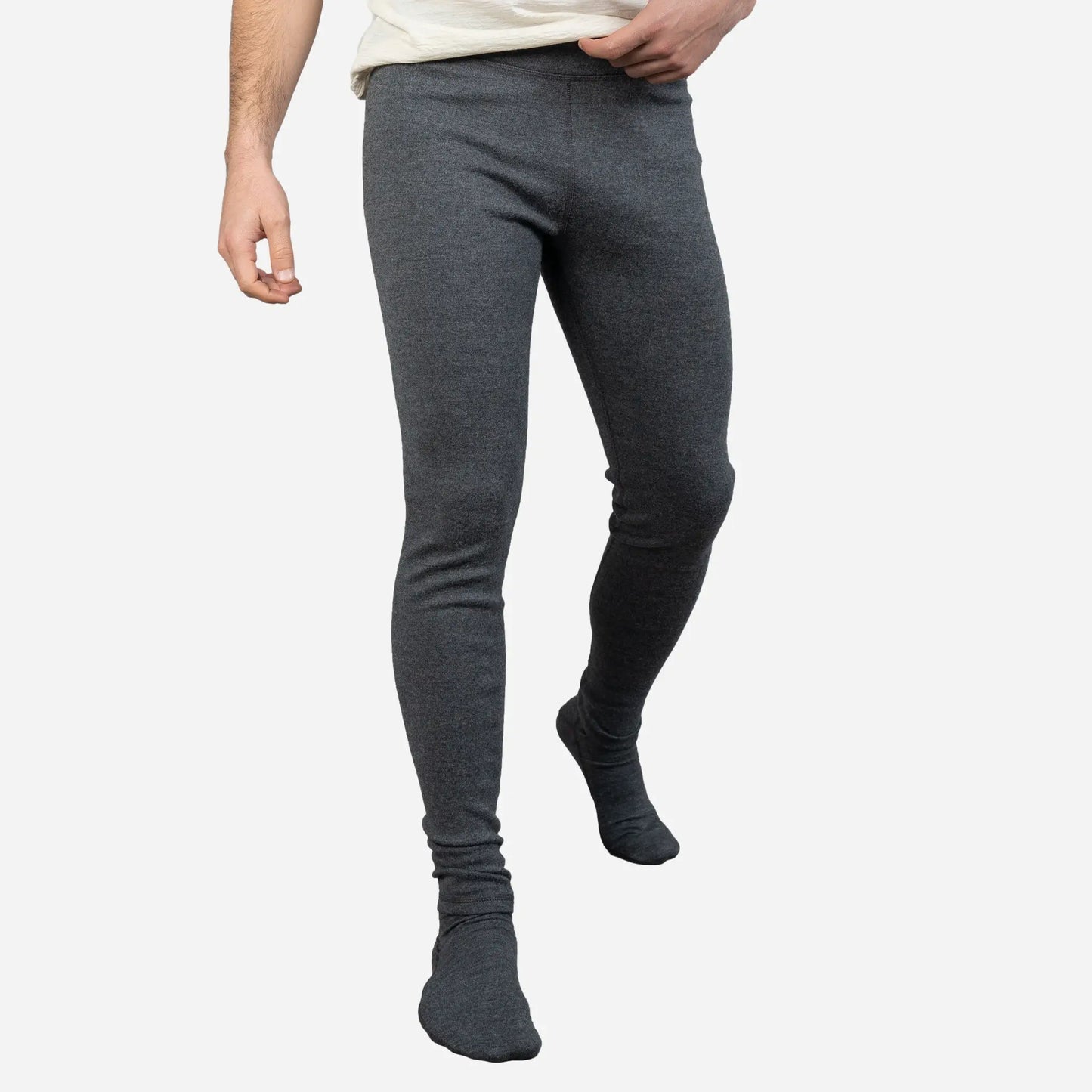 Functional Mens Alpaca Wool Leggings 420 Midweight color gray