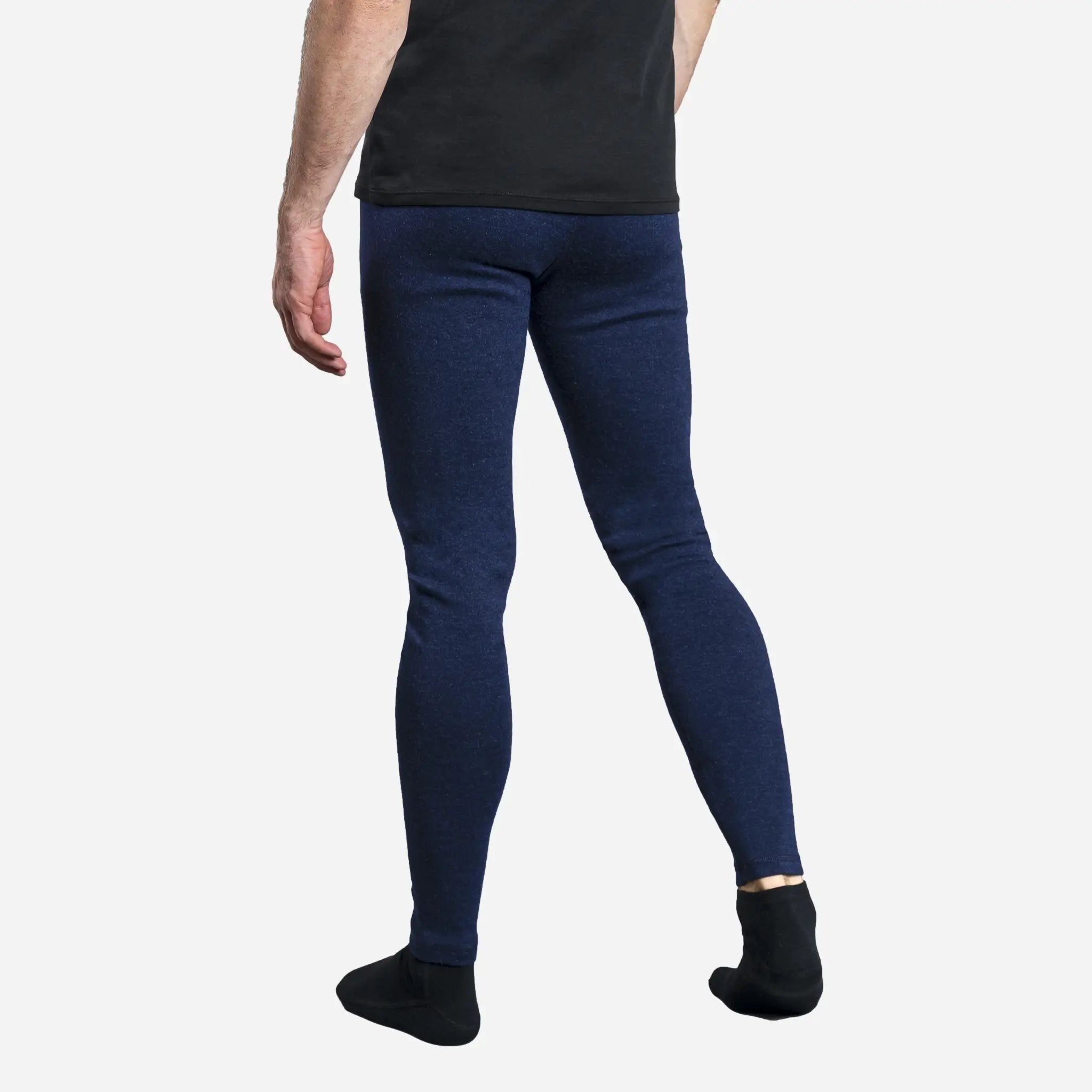 Single Origin Mens Alpaca Wool Leggings 420 Midweight color navy blue