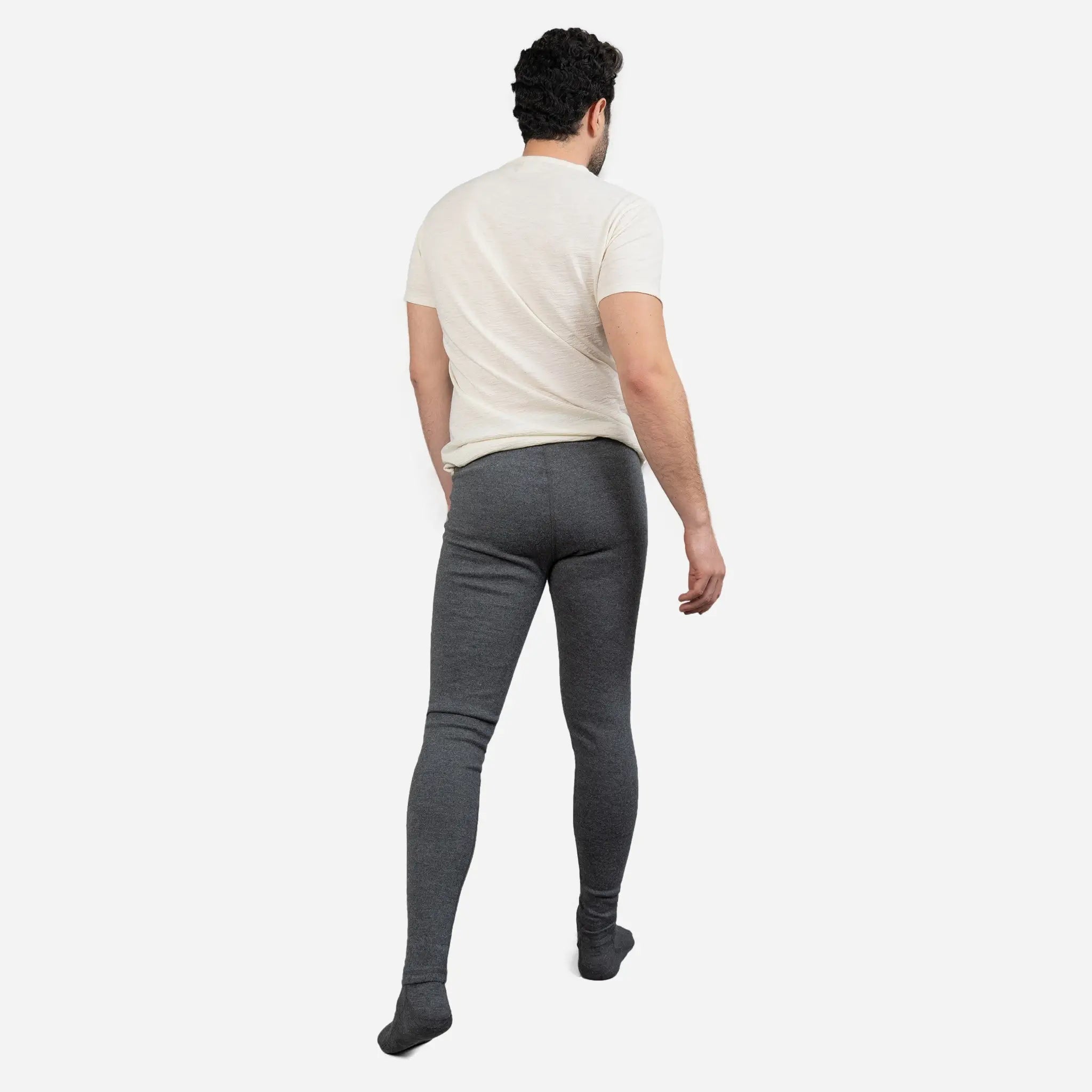 High Performance Mens Alpaca Wool Leggings 420 Midweight color gray