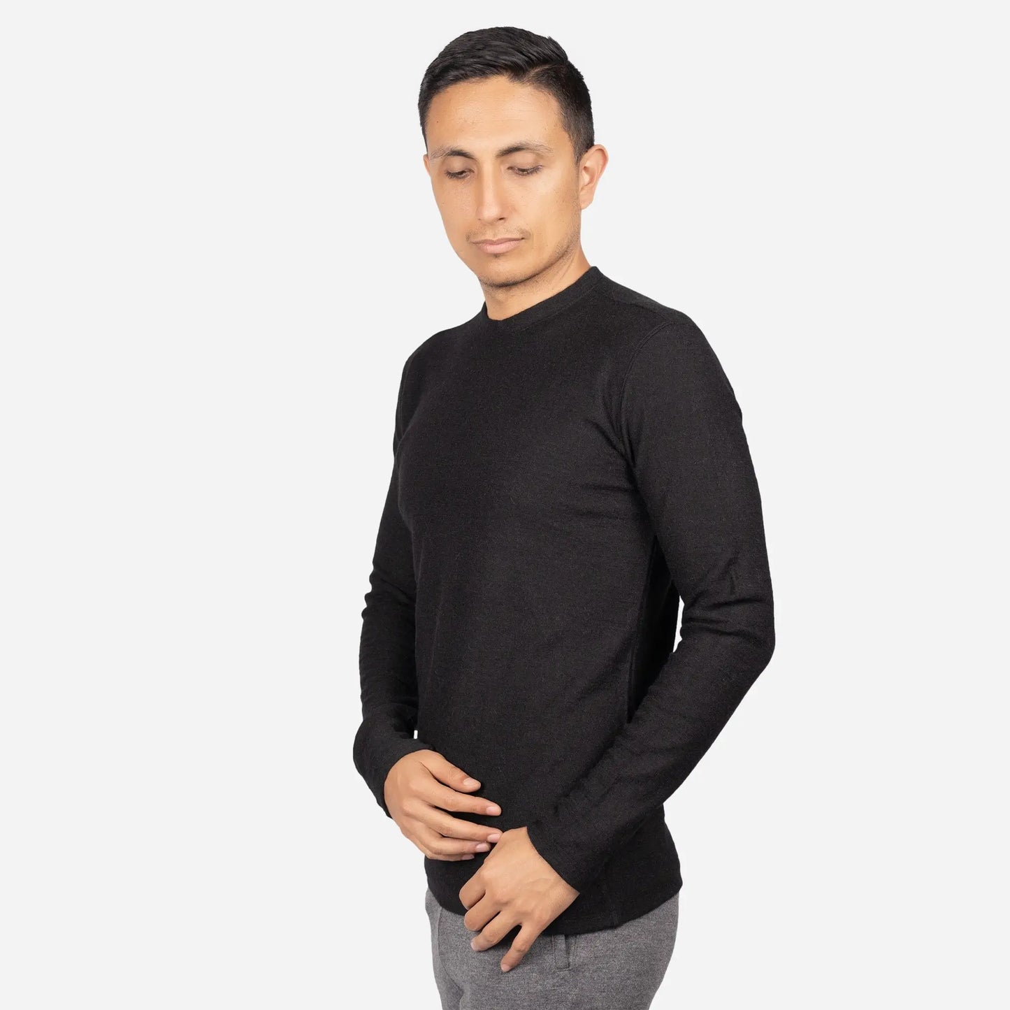 mens royal alpaca base layer color black