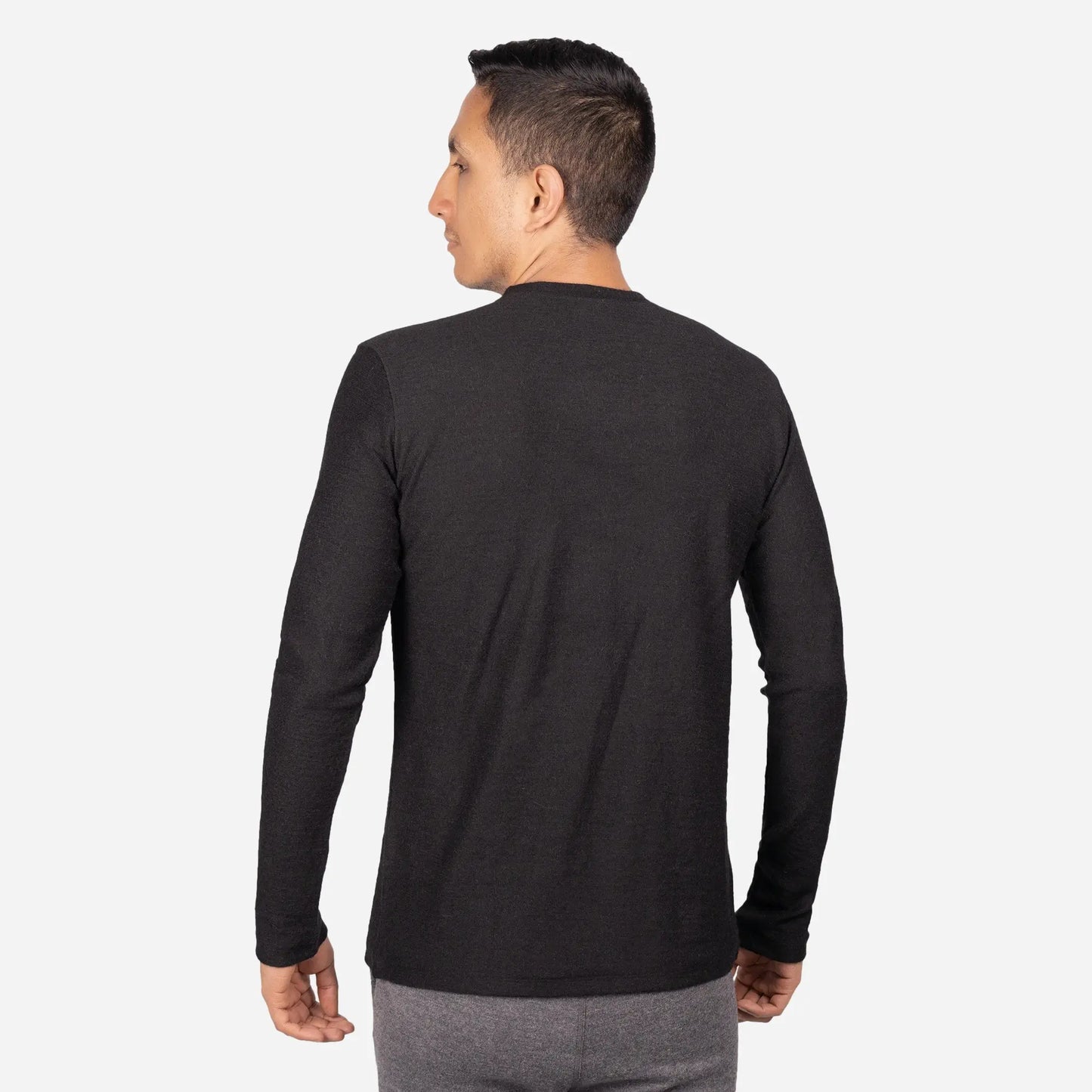 mens royal alpaca base layer color black