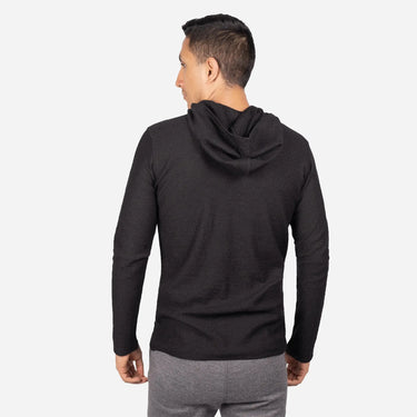 Any Activity Mens Alpaca Wool Long Sleeve Hoodie 250 Lightweight color black