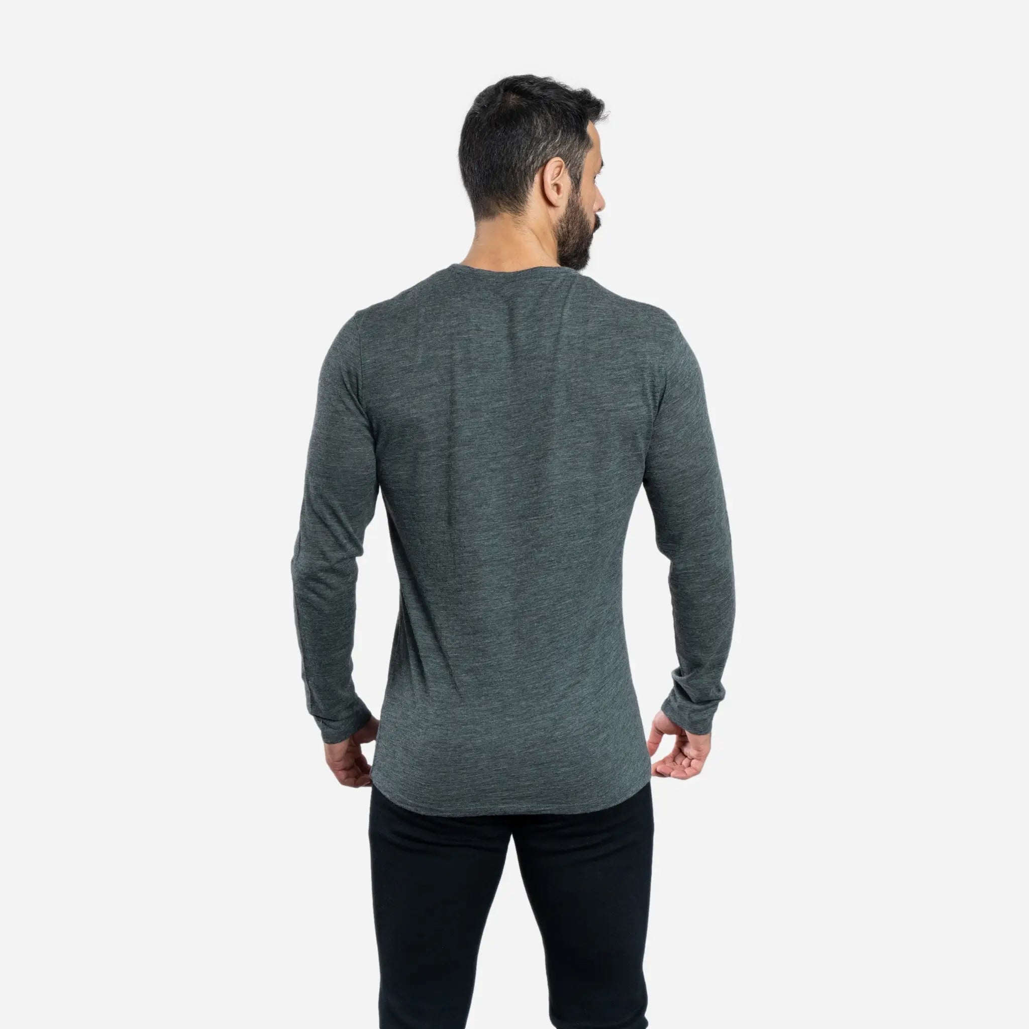 Men's Alpaca Wool Long Sleeve Shirt: 160 Ultralight color Gray